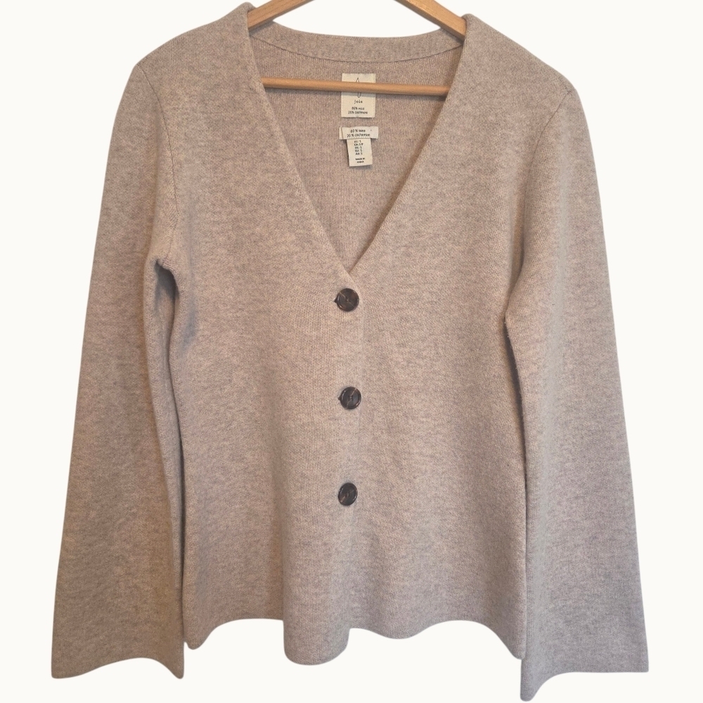 NWT Joie 80% Wool 20% Cashmere Button Front Cardigan – Soft Beige – Size S